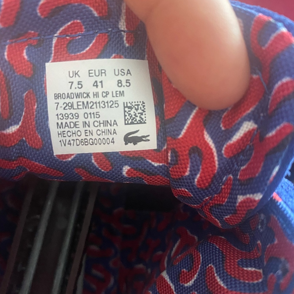🔥LACOSTE BROADWICK HI-SHOE BLUE SUEDE (8.5) MENS 🔥 - Picture 3 of 7